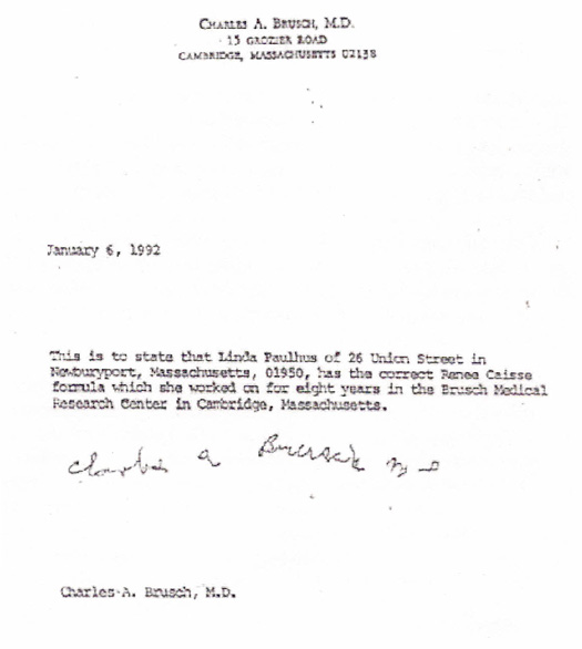 Letter from Dr Brusch to Paulhus Family